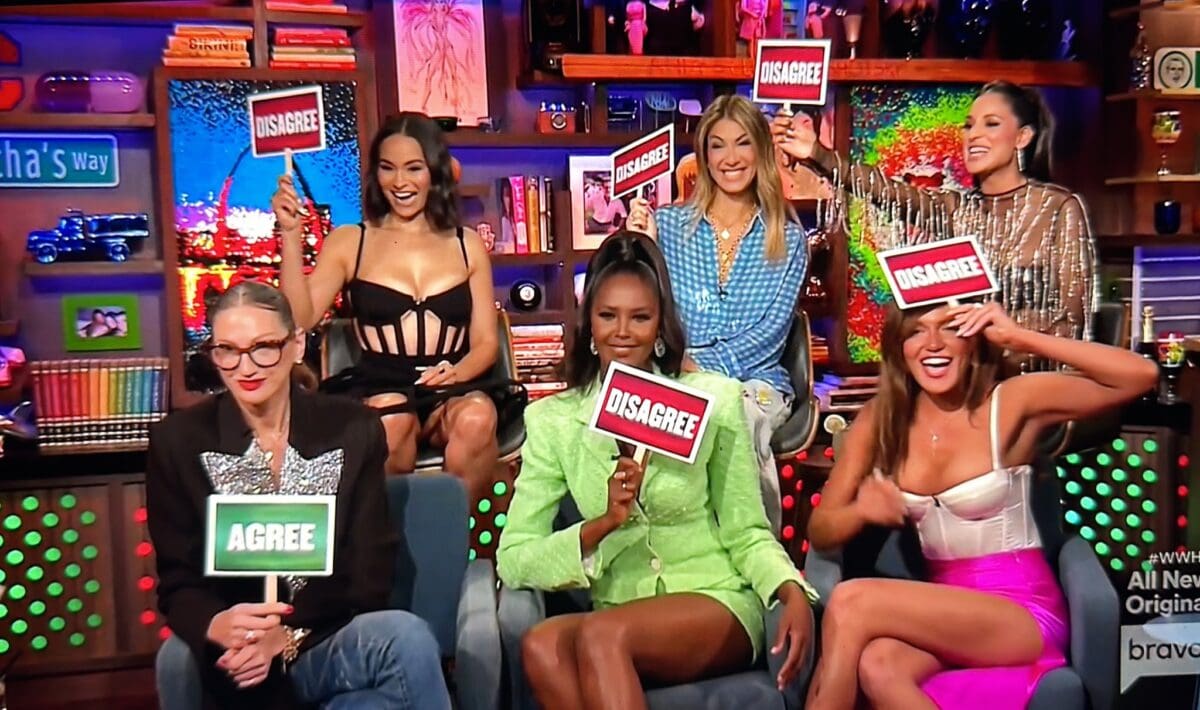 Andy Cohen & Bravo Shuts Down RHONY Cancellation Rumors: "Not True!" 6 RHONY season 14 stars Sai De Silva, Ubah Hassan, Erin Dana Lichy, Jenna Lyons, Jessel Taank, and Brynn Whitfield appear on WWHL (Bravo)