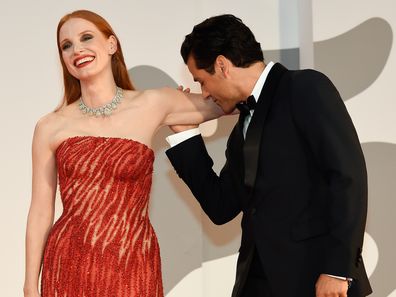 Oscar Isaac, Jessica Chastain at the 78 Venice International Film Festival 2021. Scenes From a Marriage red carpet. Venice (Italy), September 4th, 2021