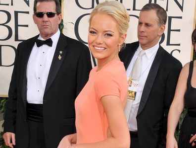 Actress Emma Stone arrives at the 68th Annual Golden Globe Awards in 2011.
