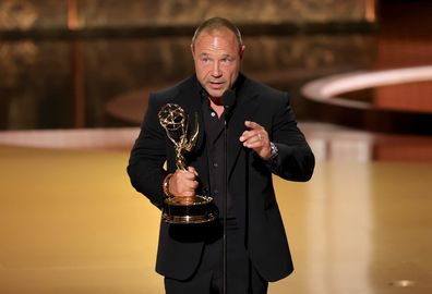 LOS ANGELES, CALIFORNIA - SEPTEMBER 14: Stephen Graham accepts the Outstanding Lead Actor in a Limited or Anthology Series or Movie award for "Adolescence" onstage during the 77th Primetime Emmy Awards at Peacock Theater on September 14, 2025 in Los Angeles, California. (Photo by Kevin Winter/Getty Images)
