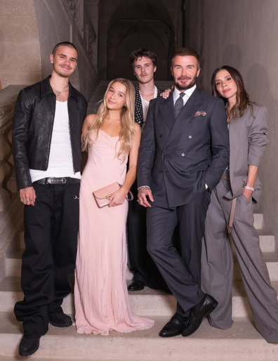 JUST FOR SB DON'T USE IN ARTICLE - Beckham family attend paris fashion week without Brooklyn