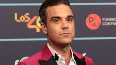 Robbie Williams attends the red carpet of Los 40 Music Awards 2016 at Palau Sant Jordi on December 1, 2016 in Barcelona, Spain.