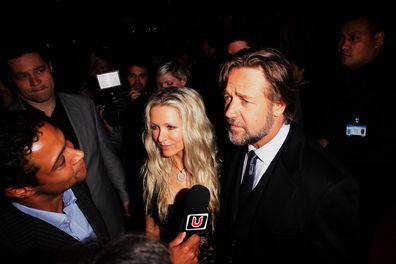 Russel Crowe and Danielle Spencer arrive at the opening of "The Star", formerly Star City in Pyrmont on September 15, 2011 in Sydney, Australia. The entertainment venue underwent a AUD860 million dollar renovation and expansion with 20 new bars and restaurants and new luxury retail stores.