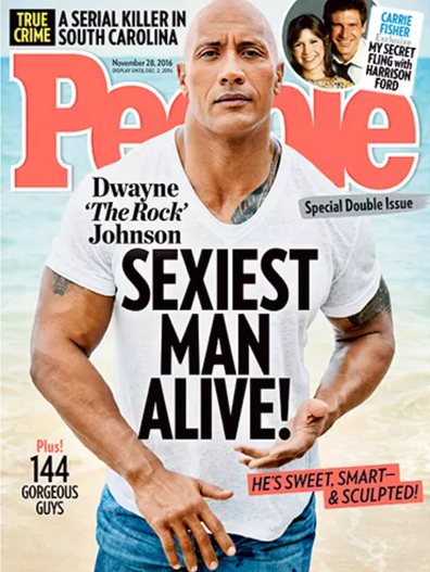 People's Sexiest Man Alive 2016 Dwayne "The Rock" Johnson