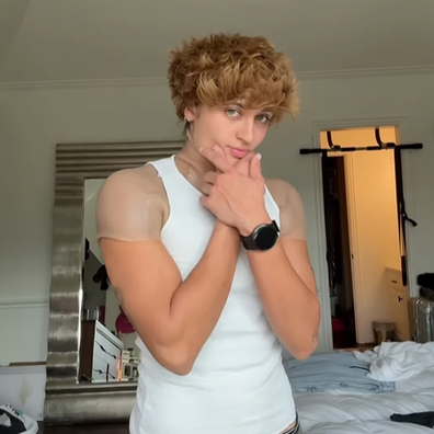 Avery Cyrus dresses as Jeremiah Fisher for Halloween