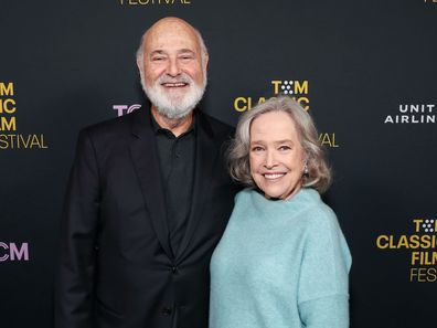 Rob Reiner and Kathy Bates attend the screening of Misery during the 2025 TCM Classic Film Festival at TCL Chinese Theatre on April 25, 2025 in Hollywood, California. 