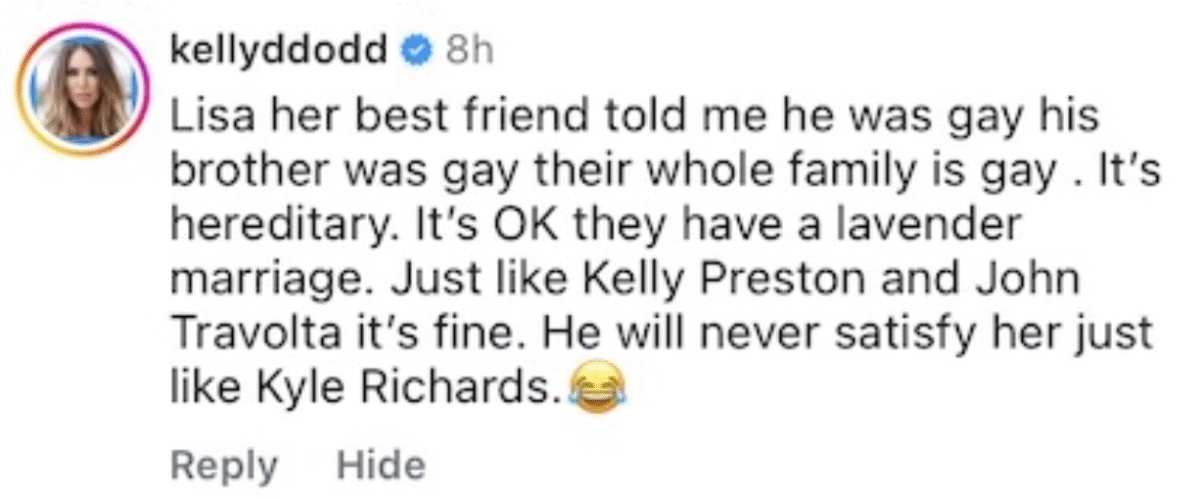 Kelly Dodd Accuses Heather and Terry Dubrow of Having a “Lavender Marriage”