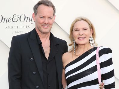 ATHENS, GREECE - JUNE 07: Kim Cattrall and Russell Thomas arrive at Manko Athens Opening Night as part of the One&Only Aesthesis Grand Opening Party, on June 07, 2024 in Athens, Greece. (Photo by Darren Gerrish/Getty Images for One&Only)