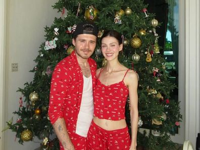 Brooklyn Beckham and his wife at Christmas 
