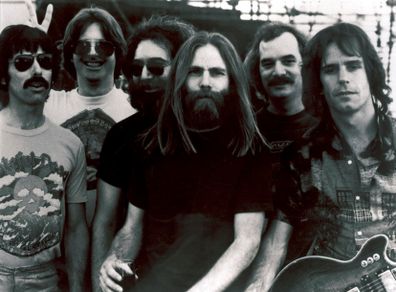 FILE - This undated file photo shows members of the Grateful Dead band, from left to right, Mickey Hart, Phil Lesh, Jerry Garcia, Brent Mydland, Bill Kreutzmann, and Bob Weir. (AP Photo/File)