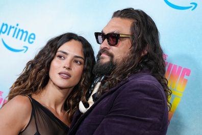 Adria Arjona and Jason Momoa at "The Wrecking Crew" New York Special Screening held at the Regal Times Square on January 15, 2026 in New York, New York. (Photo by John Nacion/Variety via Getty Images)