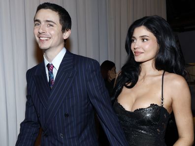 Timothée Chalamet and Kylie Jenner at the 31st Annual Critics Choice Awards at Barker Hangar on January 4, 2026 in Santa Monica, California. 