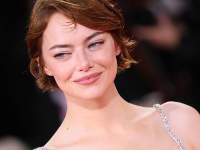 Emma Stone at the Bugonia red carpet during the 82nd Venice International Film Festival on August 28, 2025 in Venice, Italy. 
