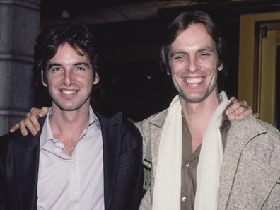 Robert Carradine and Keith Carradine attend an event, circa 1990s. 