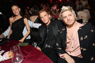 Nicola Peltz Beckham, Cody Simpson and Andrew Watt attend Elton John AIDS Foundation's 34th Annual Academy Awards Viewing Party on March 15, 2026 in West Hollywood, California. (Photo by Michael Kovac/Getty Images for Elton John AIDS Foundation)