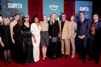 (L-R) Stephanie Faracy, Amanda Righetti, Jamie Lee Curtis, Ariana DeBose, Rosy McEwen, Nicole Kidman, Simon Baker, Hunter Parrish, Bobby Cannavale, and Jake Cannavale