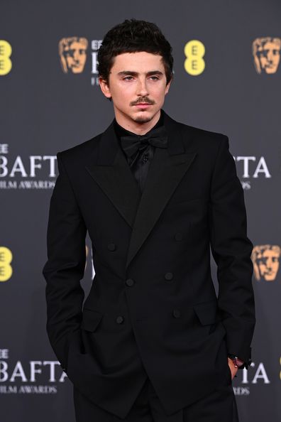Timothée Chalamet attends the EE BAFTA Film Awards 2026 at The Royal Festival Hall on February 22, 2026 in London, England.