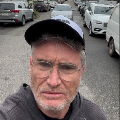 Dave Hughes trapped by car