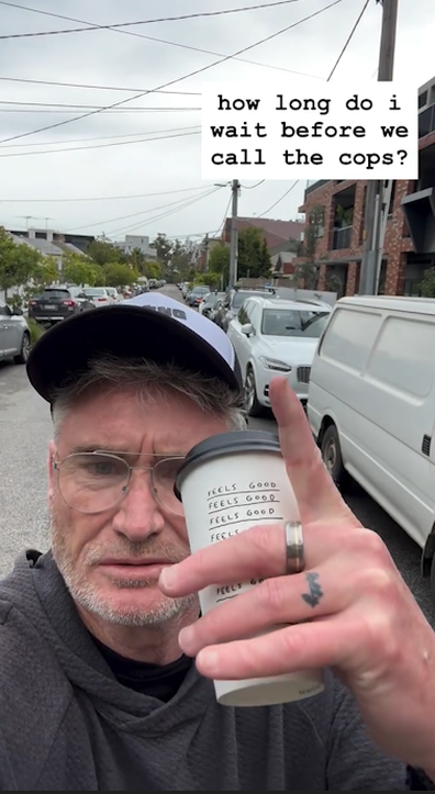 Dave Hughes trapped by car parked in middle of road