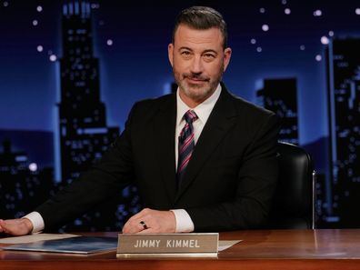JIMMY KIMMEL LIVE! "Jimmy Kimmel Live!" airs every weeknight at 11:35 p.m. ET and features a diverse lineup of guests that include celebrities, athletes, musical acts, comedians and human interest subjects, along with comedy bits and a house band. The guests for Tuesday, September 23 included Glen Powell ("Chad Powers"), and musical guest Sarah McLachlan. (Disney/Randy Holmes) JIMMY KIMMEL (Photo by Randy Holmes/Disney via Getty Images)