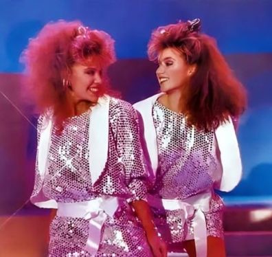 Kylie and Dannii Minogue on Young Talent Time in 1986.